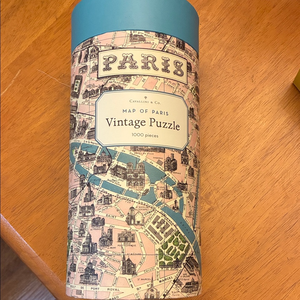 Cavallini & Co. Map of Paris Vintage Puzzle - Blue & Pink